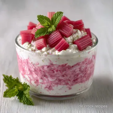 Cremiges Rhabarber Vanille Dessert f&uuml;r 4 Rezeptkarte