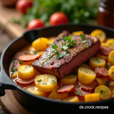 Deftige Kartoffelpfanne mit Hackfleisch Einfaches FeierabeRezept in 45 Minuten Rezeptkarte