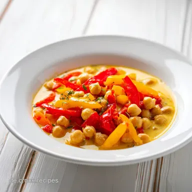 Einfaches Paprika Curry mit Kokosmilch Rezeptkarte