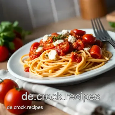 Feta-Tomate-Nudeln – Einfaches Rezept für ein schnelles Abendessen Rezeptkarte