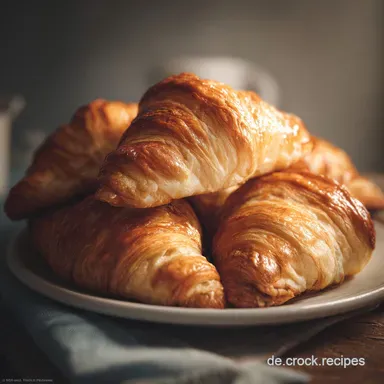 Franz&ouml;sisches Fr&uuml;hst&uuml;cksgeb&auml;ck Croissant Ein Klassiker als Original Rezept aus: Butterzarte Schichten Rezeptkarte