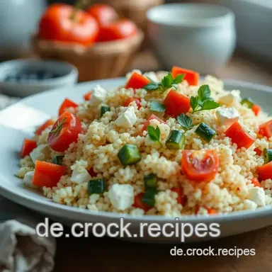 Fröhlicher Couscous-Salat: Ein einfaches Rezept mit Feta und Gemüse Rezeptkarte
