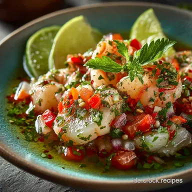 Klassisches Garnelen Ceviche Frische LimettenMarinade Rezeptkarte