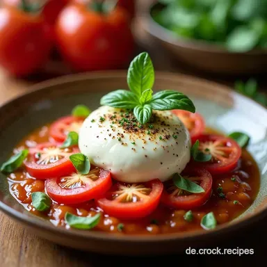 Leckere tomaten rezepte Burrata auf Tomatenbett So einfach Rezeptkarte