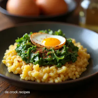NordlichtR&ouml;sti Moderne Gr&uuml;nkohlrezepte mit pochiertem Ei Rezeptkarte