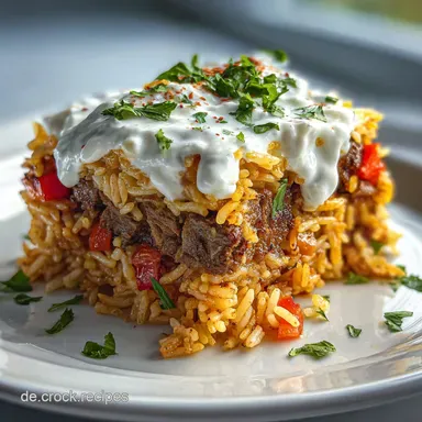 Gyros Rice Casserole: Hearty Greek Bake Rezeptkarte