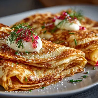 Bliny Rezept: Hauchd&uuml;nne russische Pfannkuchen (S&uuml;&szlig; Herzhaft) Rezeptkarte