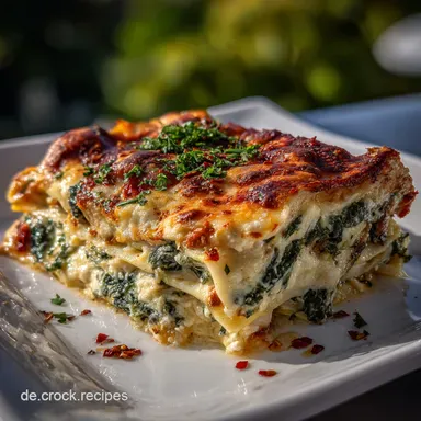Spinat Lasagne: Hausgemachte mit Ricotta & B&eacute;chamel Rezeptkarte