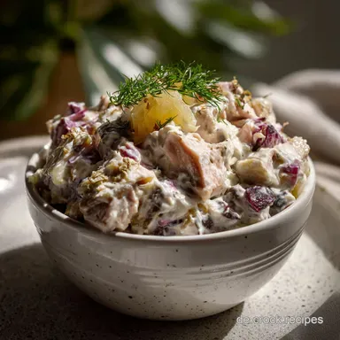 Heringssalat DDR Art Original DDR Heringssalat Rez: Cremig Klassisch Rezeptkarte