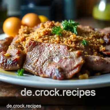 Herzhafter Hackbraten mit Zwiebel-Petersilienkruste - Ein Klassiker! Rezeptkarte