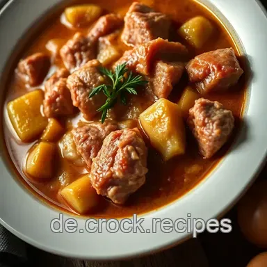 Herzhafter Hirschgulasch – Ein Festmahl aus den Wäldern Rezeptkarte