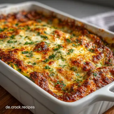 Keto Zucchini Lasagne f&uuml;r 4 Portionen Rezeptkarte