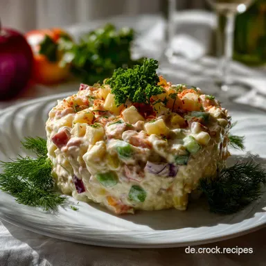 Russische Salade: Romige Textur Rezeptkarte