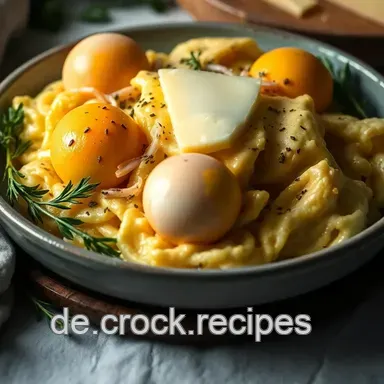 Klassisches Rührei mit Kräutern und Käse – Einfach und Lecker! Rezeptkarte