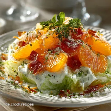 Eisbergsalat mit Mandarinen Das klassische PartyRezept mit JoghurtDressing Rezeptkarte