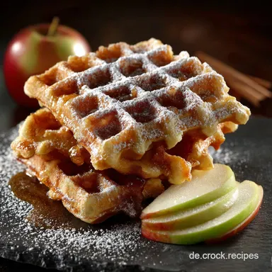 Apfelwaffeln Das beste Rezept f&uuml;r saftige knusprige Waffeln mit Zimt Rezeptkarte