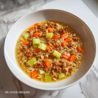 Kritharaki Suppe Vegan mit veganem Hack