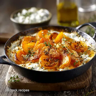 K&uuml;rbisKartoffelBlech mit Feta Thymian Dip: Einfaches Blechgericht.