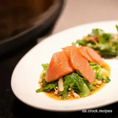 Lachs Sashimi Salat Thai Art Mein BangkokGeheimnis Rezeptkarte