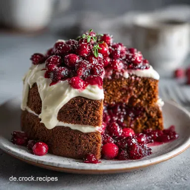 Lebkuchentorte mit Cranberries f&uuml;r 12 Portionen Rezeptkarte