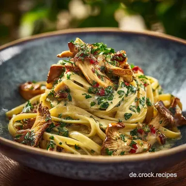 Linguine mit Pfifferlingen Cremige WaldPasta dank St&auml;rkewasserTrick Rezeptkarte