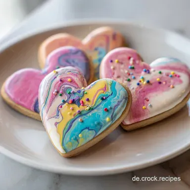 Marmorierte Herzkekse mit Royal Icing | F&uuml;r 24 Portionen