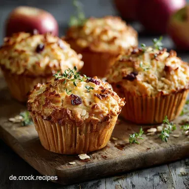 M&uuml;sliMuffins mit Apfel Saftiges Fr&uuml;hst&uuml;cksRezept zum Mitnehmen Rezeptkarte