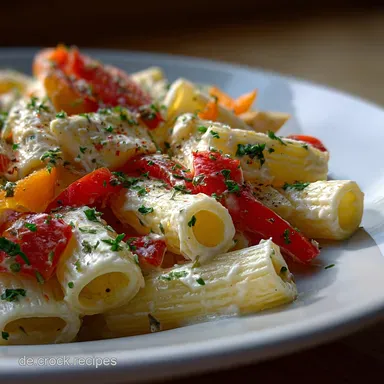 Nudeln Mit Paprika Und Tomaten In Frischk&auml;se Oder Creme Vega Rezeptkarte