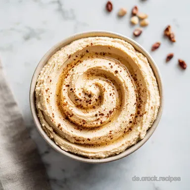&Ouml;lfreier Hummus mit Tahini: Samtige Textur f&uuml;r 8 Personen Rezeptkarte