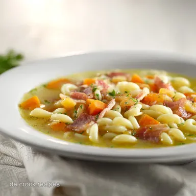Pasta E Fagioli mit Pancetta Rezeptkarte