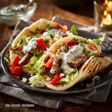 Pita Taschen Salat mit Gyros: Das einfache Rezept mit cremigem Tzatziki Rezeptkarte