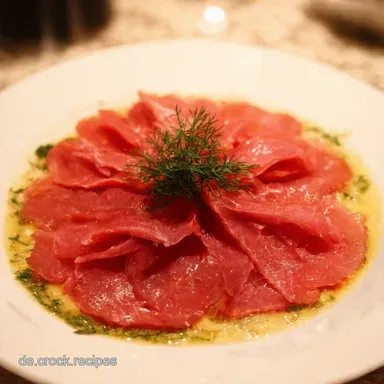 Rindercarpaccio Rezept Bella Italia einfach selbst gemacht Rezeptkarte