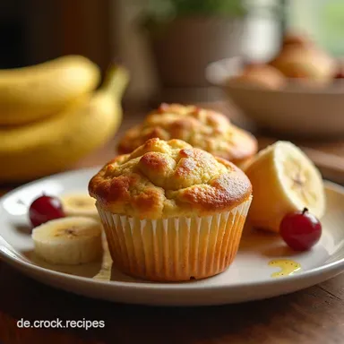 Gesunde Bananen Haferflocken Muffins Saftig einfach zuckerarm Mein Meal Prep Favorit Rezeptkarte