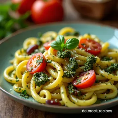 Italienischer Nudelsalat mit Pesto und Rucola Mein Sommerhit Rezeptkarte