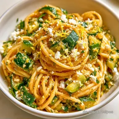Spaghetti Zucchini Zitronensauce f&uuml;r 4 Rezeptkarte
