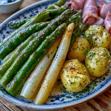 Spargel mit Kartoffeln f&uuml;r 4 Personen Rezeptkarte