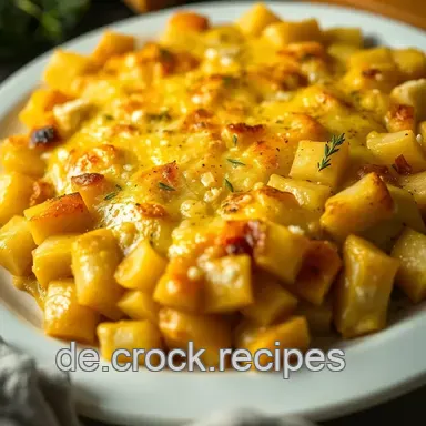 Süße Kartoffeln Rezept: köstliches Gratin mit würzigem Käse Rezeptkarte