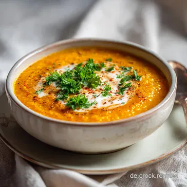 T&uuml;rkische Rote Linsensuppe: Cremiges Originalrezept f&uuml;r 4 Portionen Rezeptkarte