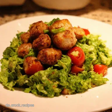 Mediterrane Fleischb&auml;llchen auf Gurkensalat mit Mein Familienrezept Rezeptkarte