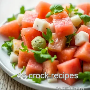Wassermelonen-Feta-Salat: Sommerlich leicht & lecker! Rezeptkarte