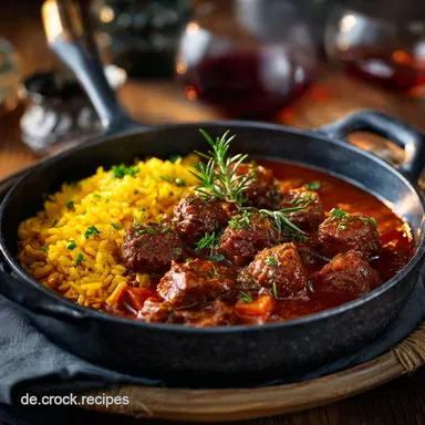 W&uuml;rstchengulasch mit Paprikareis Der DDR Klassiker schnell gemacht Rezeptkarte