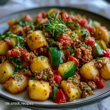 Zucchinipfanne Mit Hackfleisch 35 Min. Rezeptkarte