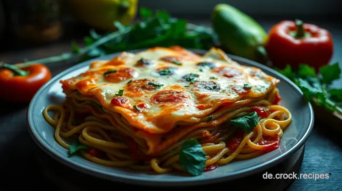 Bunte Gemüse-Lasagne mit Ricotta und Spinat