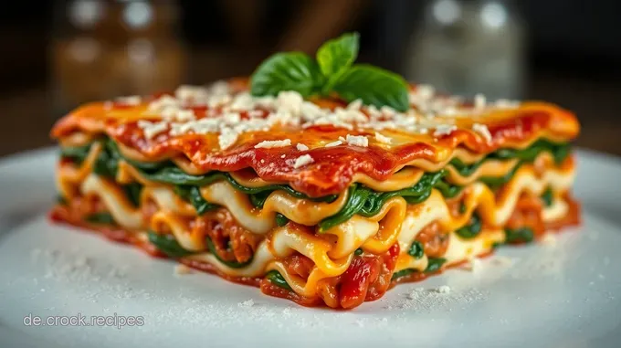 Köstliche Spinatlasagne mit Ricotta und Mozzarella