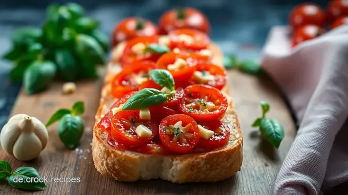 Zauberhafte Bruschetta mit Tomaten und Basilikum