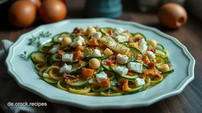 Zucchini-Feta-Auflauf mit knusprigem Käse-Topping