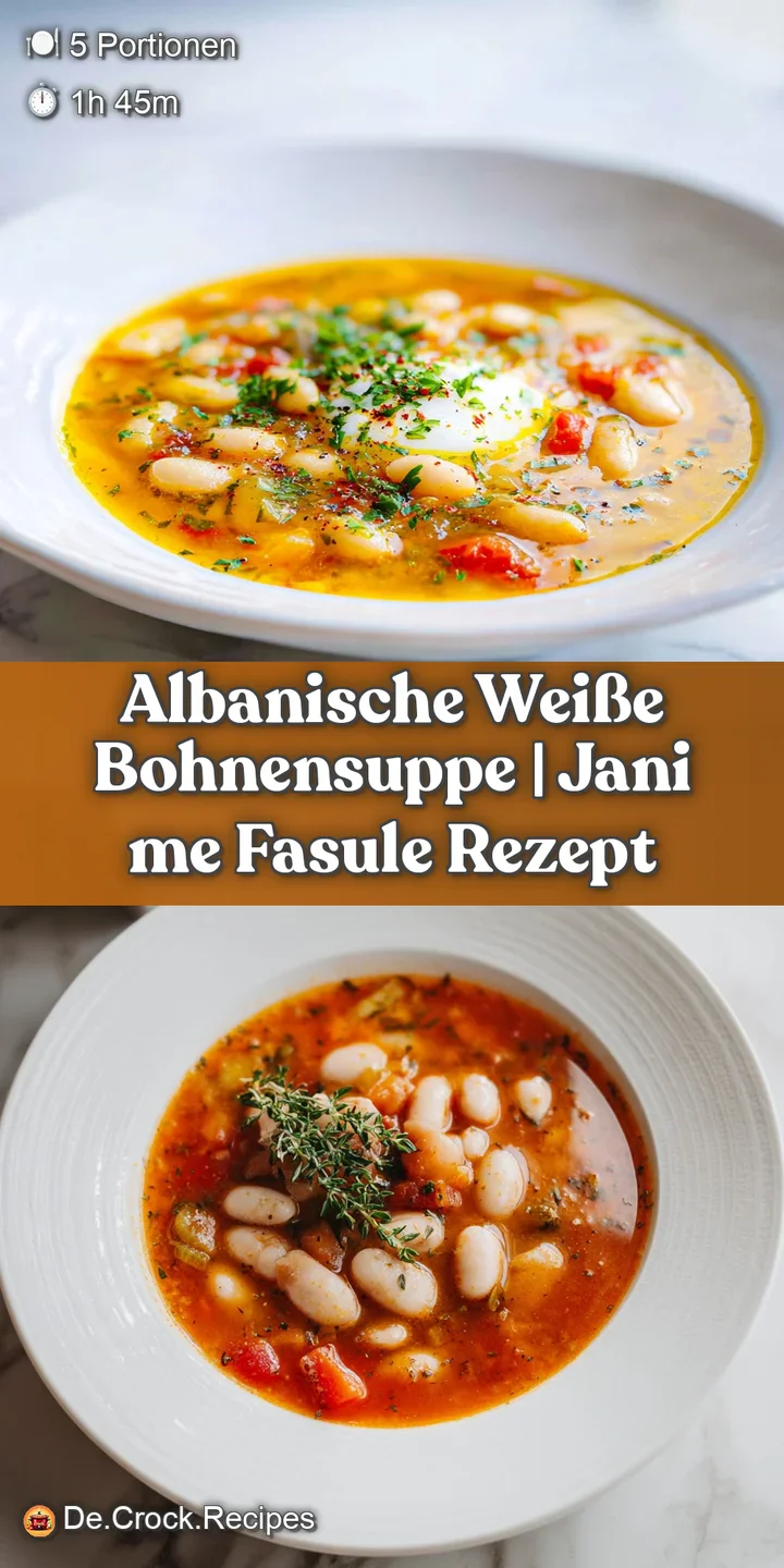 Close-up of tender beef and creamy white beans in a savory broth, with a hint of green garnish.