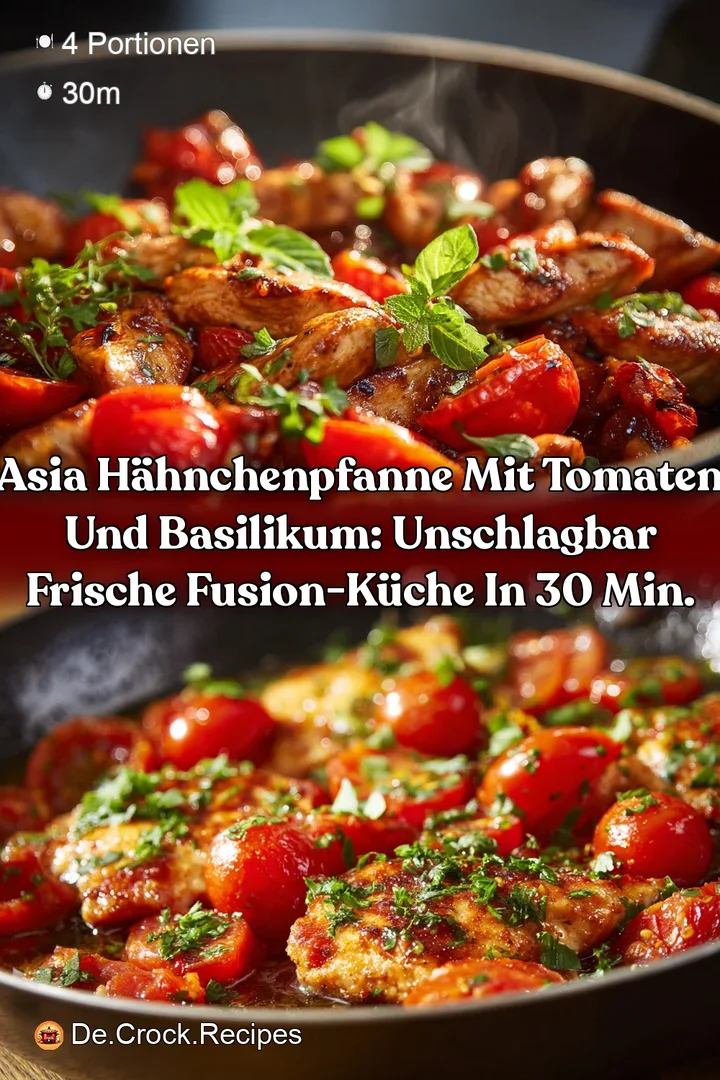 Asia H&auml;hnchenpfanne mit Tomaten und Basilikum: Unschlagbar frische Fusion-K&uuml;che in 30 Min.