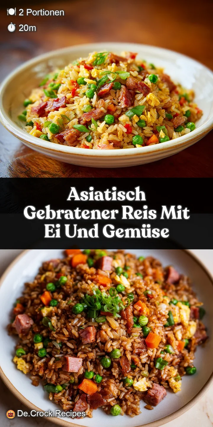 Close-up shot of savory fried rice. Glistening sauce coats individual grains. Bright, colorful vegetables peak out of the ...