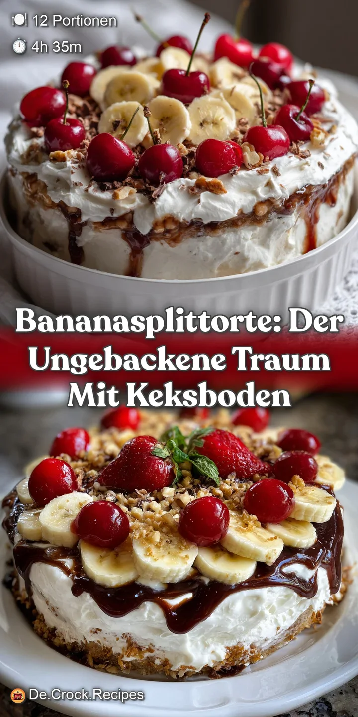 BananaSplitTorte: Der ungebackene Traum mit Keksboden